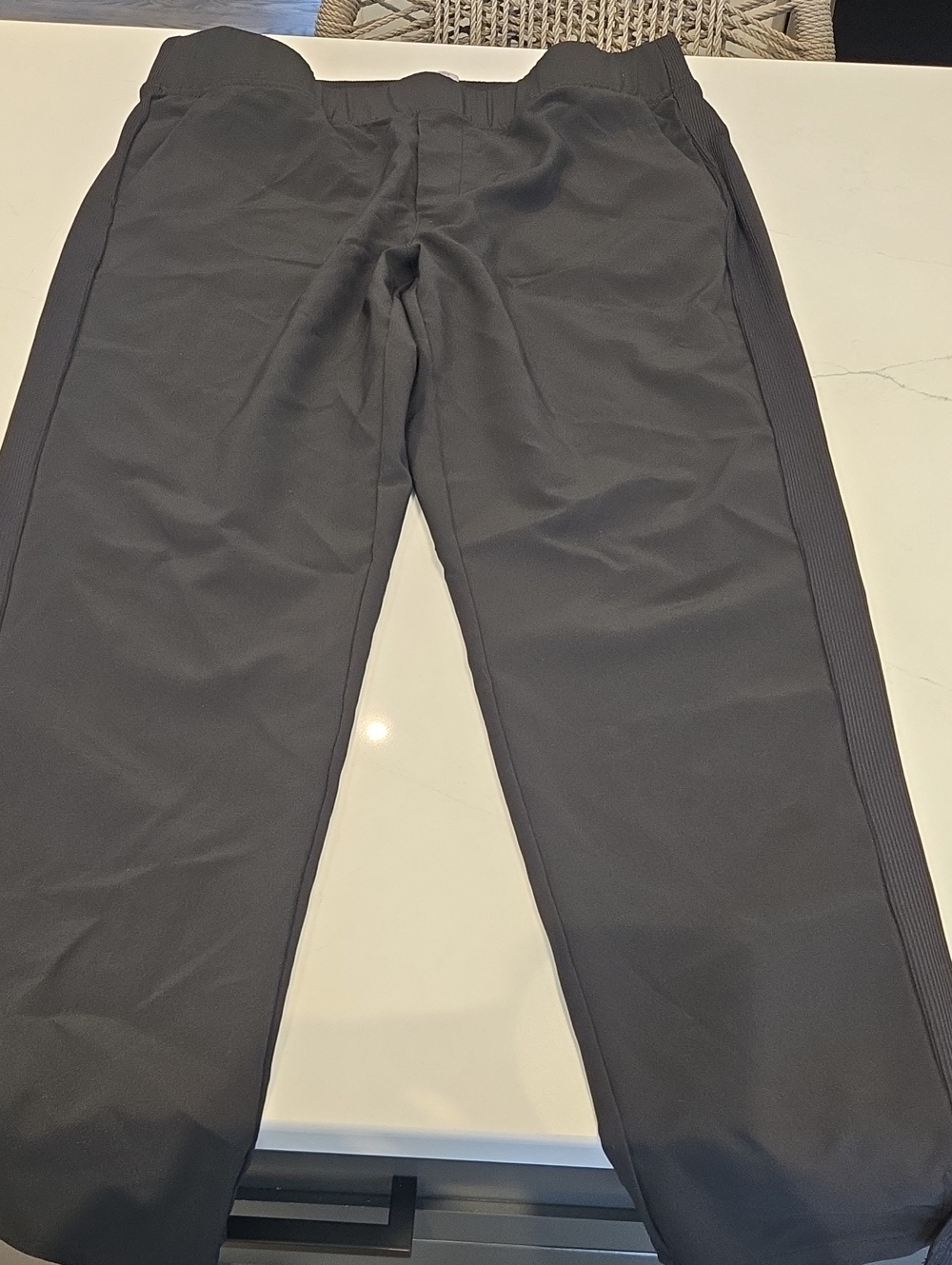 RBX Black Women's Track Joggers with Ribbed Side Panels